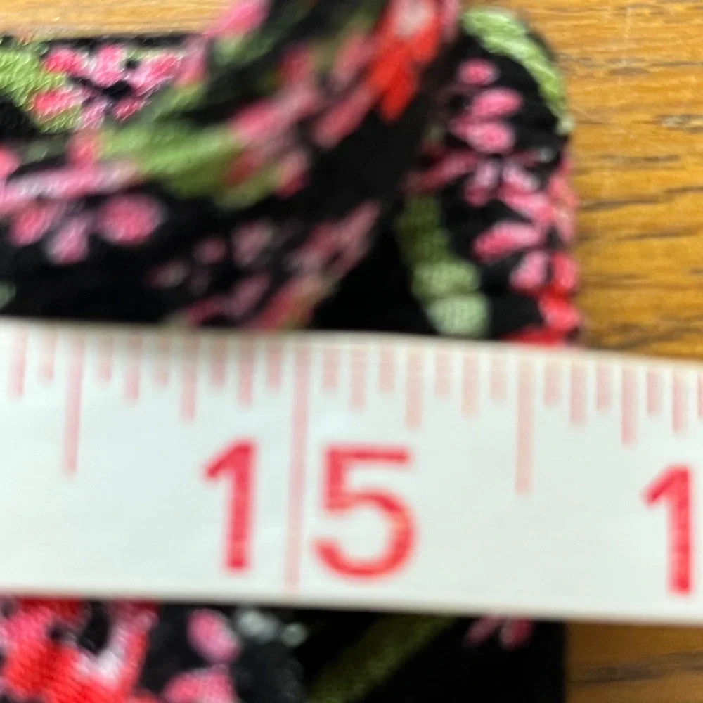 Vintage MARONIE Black Pink Floral Wrap Maxi Skirt Cottage Coquette Romantic‎ Y2K